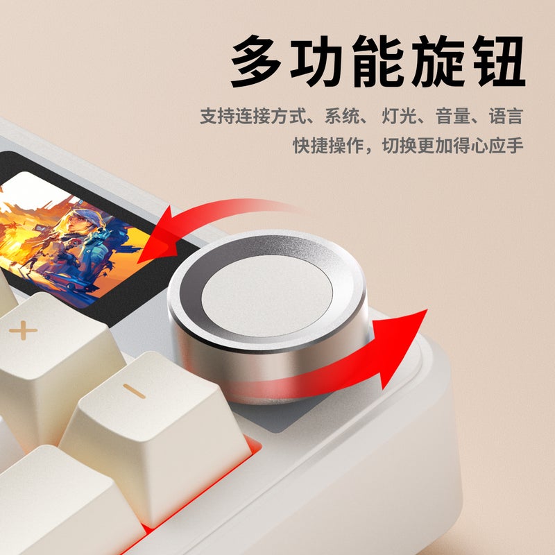 لوحة مفاتيح ميكانيكية مخصصة Aula Tarantula F108Pro لاسلكية بلوتوث ثلاثية الوضع للألعاب الإلكترونية مع نقوش جانبية - Image 3
